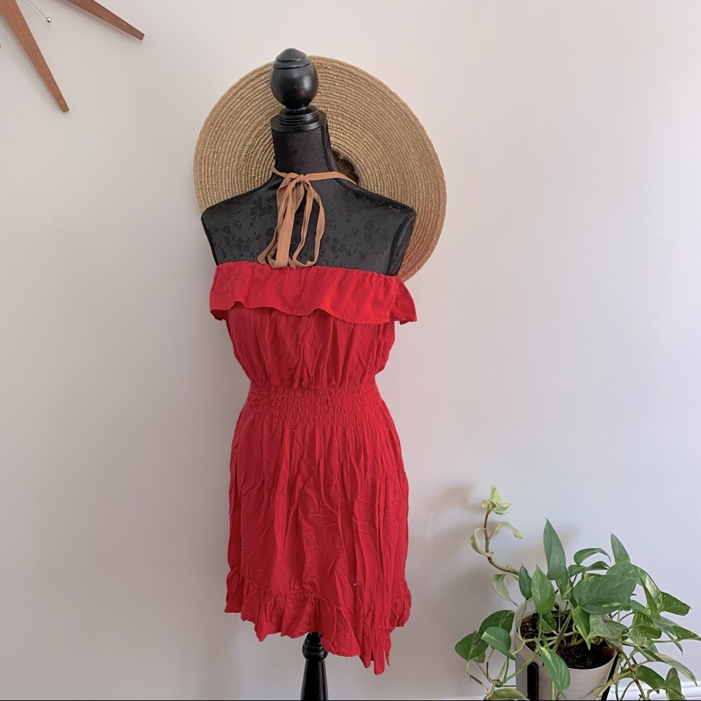 Red Strapless Romantic Sundress (Sz M/L)